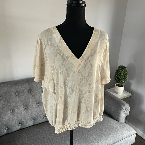 Banana Republic Tops - Banana Republic Snakeskin Print Blouse XL